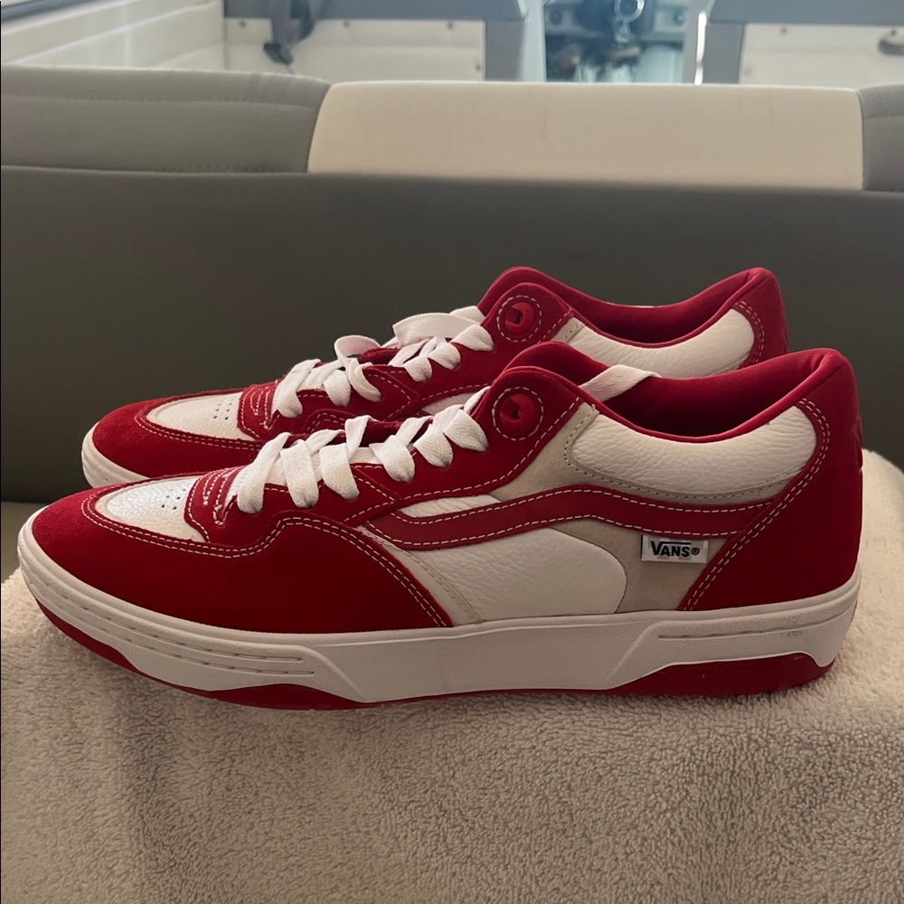 Vans Rowan 2 Pro Skate Shoes in red and white.